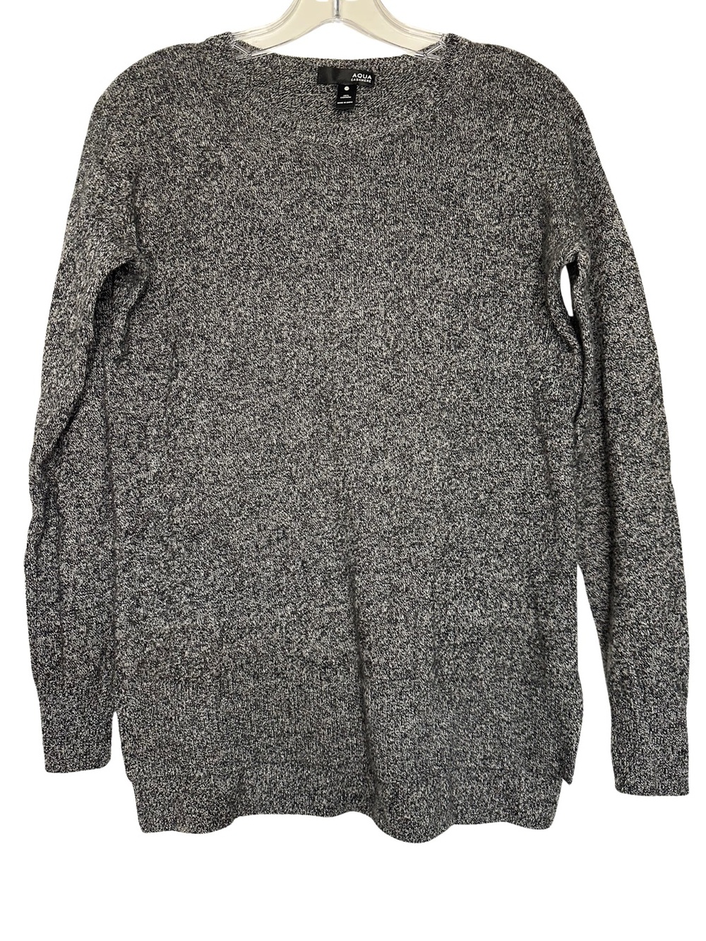 Aqua Women’s XS 100% Cashmere Marled Gray Crewneck Sweater